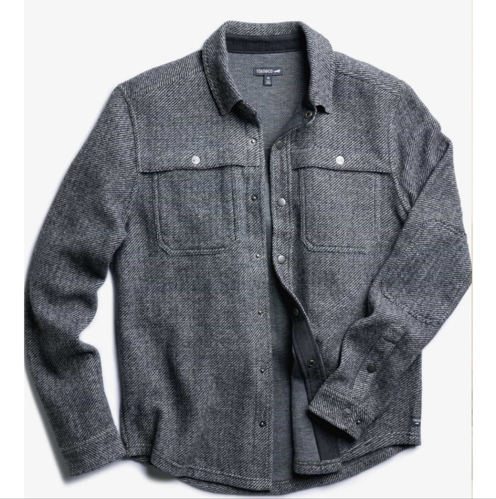 Toad&Co Men's Men’s Kennicott Shirt Jacket - Medium - Heather Grey Twill
